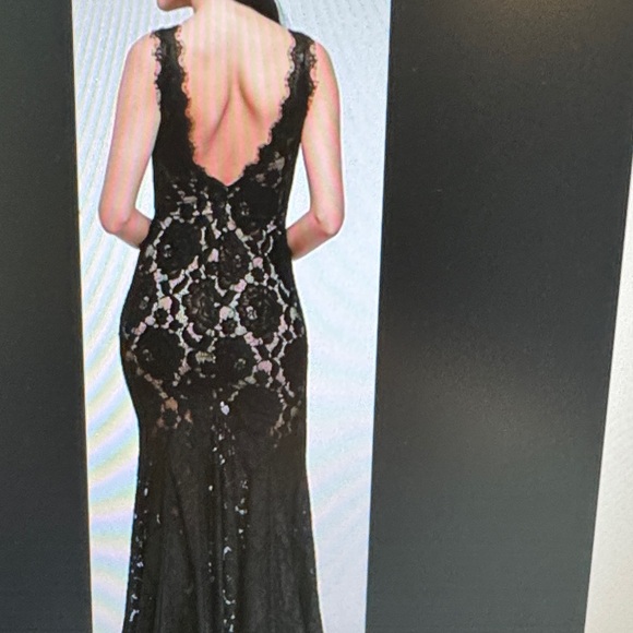 betsy and adam black lace dress Betsy Adam Lace Embellished Women's Black Sleeveless Maxi Dress Size 1   Picky Thrifter
